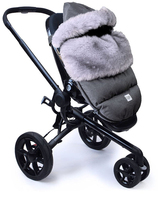 7 A.M. Enfant Plushpod Footmuff - Tundra - Heather Grey Dark - Arctic Faux Fur (18m-3T)