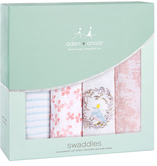 Aden + Anais Classic Swaddle Wraps, 4 Pack - Birdsong - 2062-AA