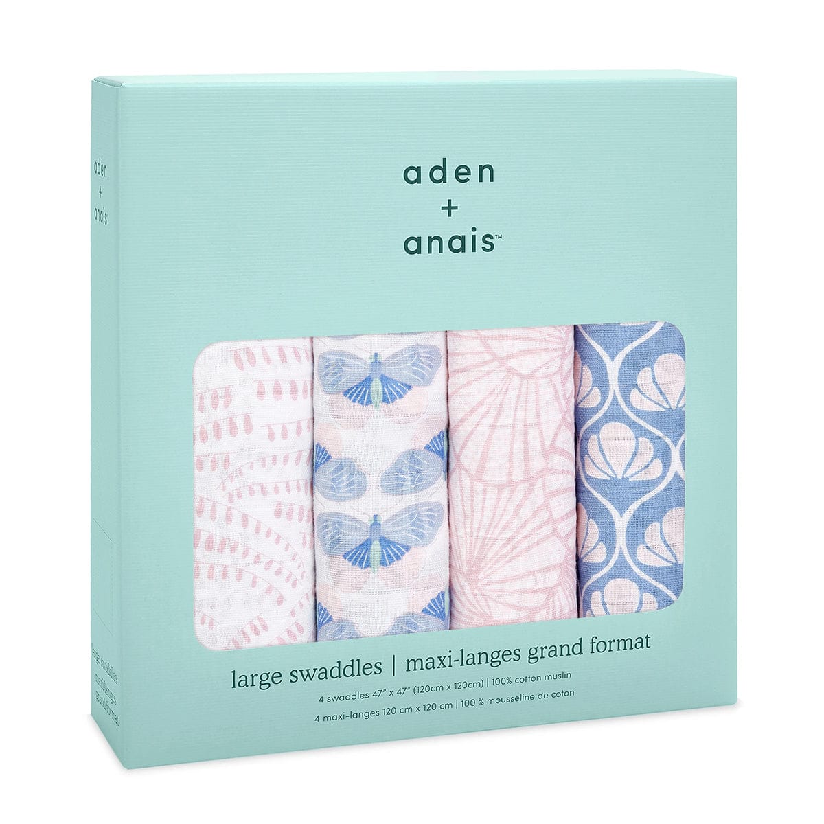 Aden + Anais Classic Swaddle Wraps, 4 Pack - Deco