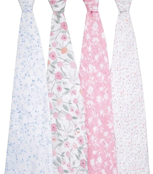 Aden + Anais Classic Swaddle Wraps, 4 Pack - Ma Fleur - ASWC40007