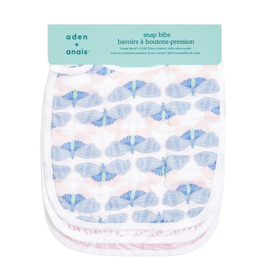 Aden + Anais Snap Bibs, 3 pack - Deco Butterflies - ASNC30012