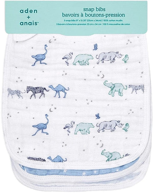 Aden + Anais Snap Bibs, 3 Pack - Rising Star - ASNC30005