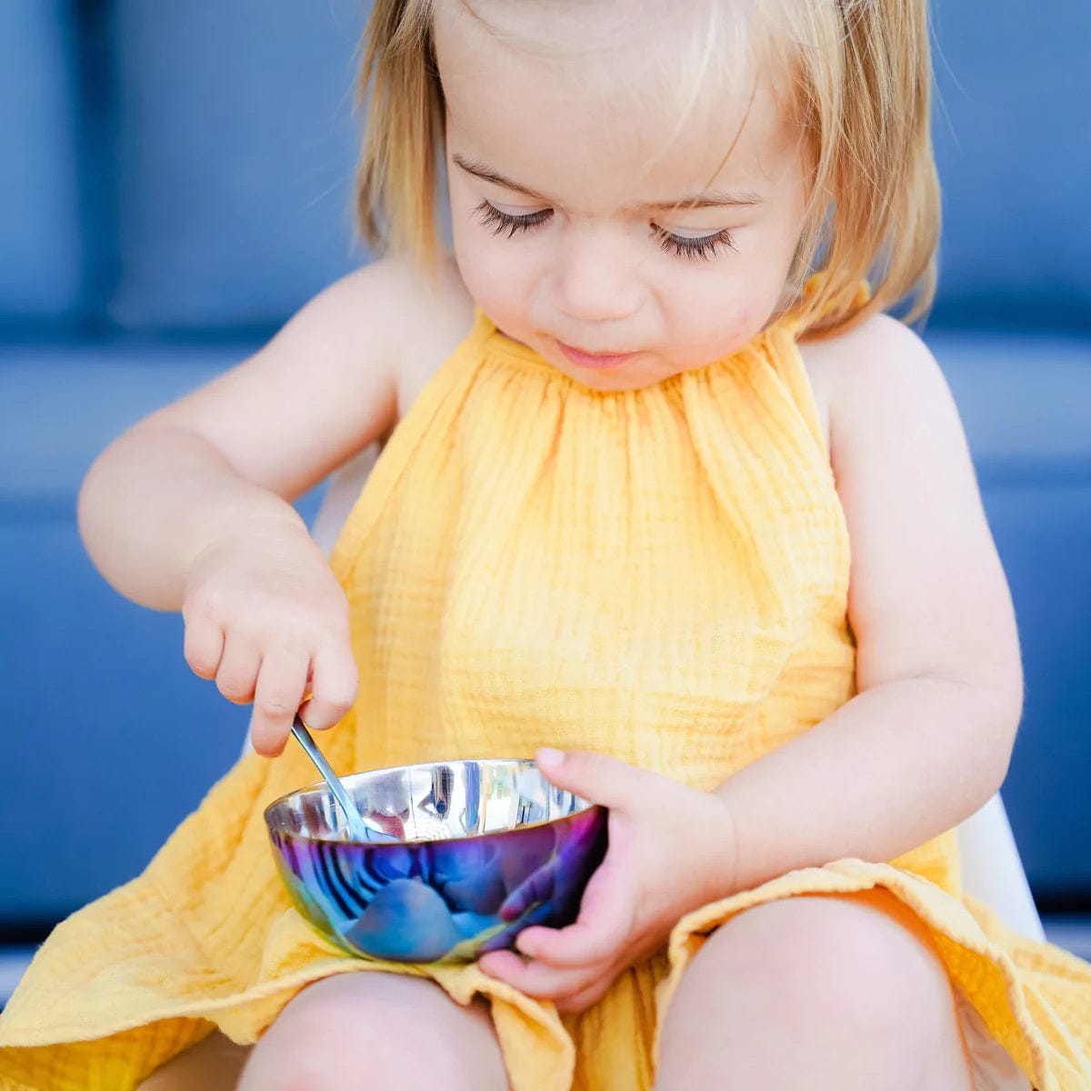 Ahimsa Stainless Steel Starting Solids Infant Set - Iridescent Blue - INF-108-BLU