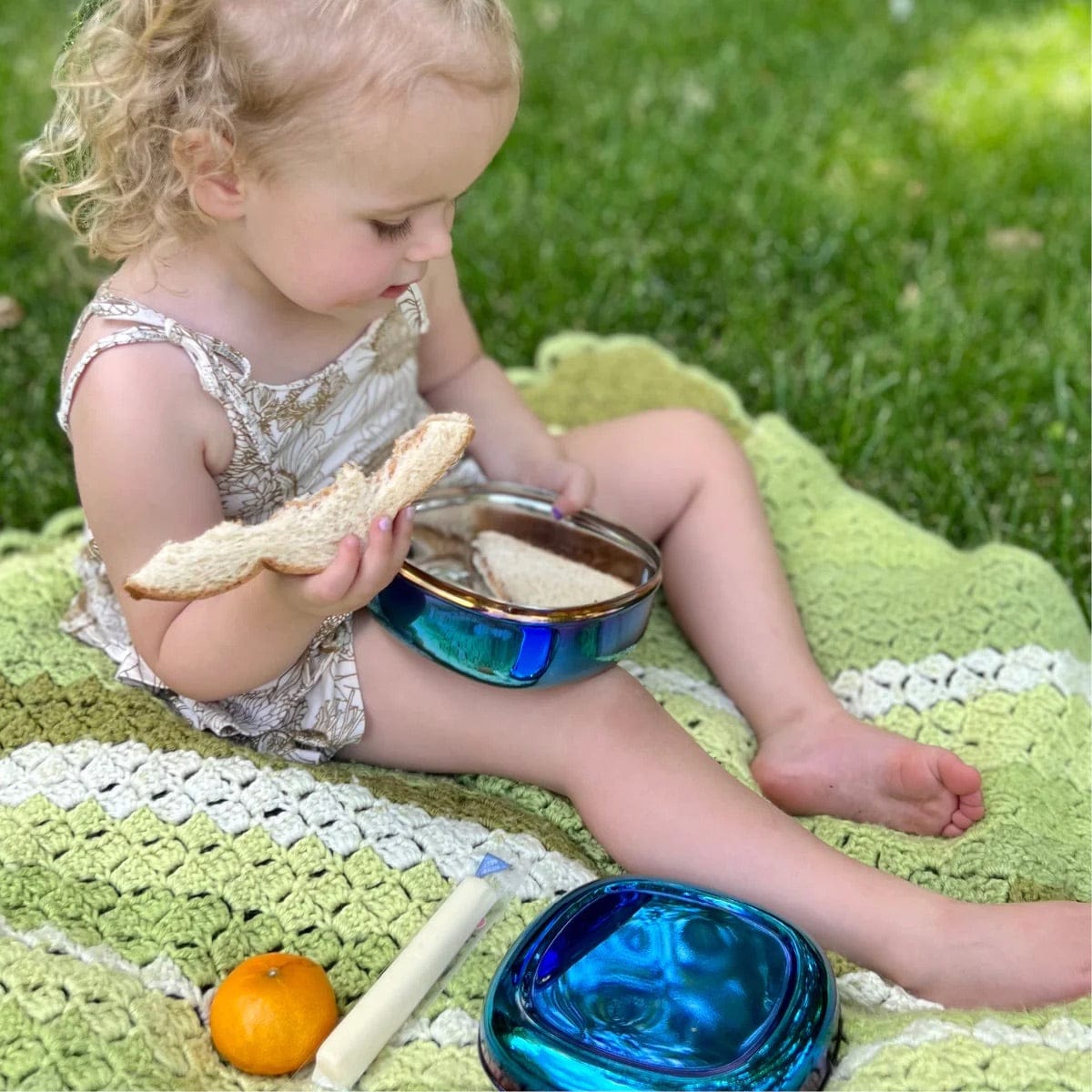 Ahimsa The Square Stainless Steel Food Container - Iridescent Blue