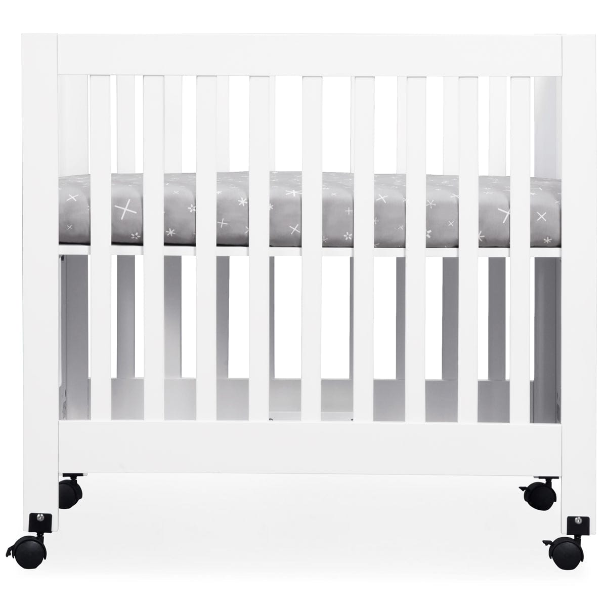 Babyletto Galaxy Galactic Grey Stars Fitted Mini Crib Sheet - T9053