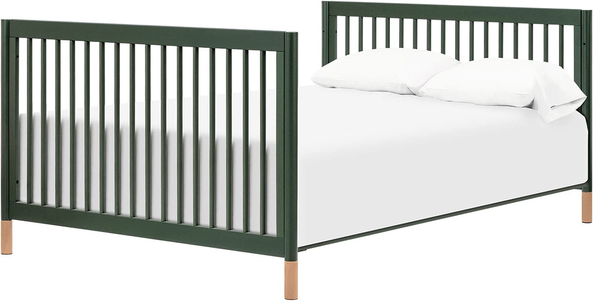 Babyletto Gelato 4-in-1 Convertible Crib w/Toddler Bed Conversion Kit - Forest Green w/Vegan Blonde Leather Feet