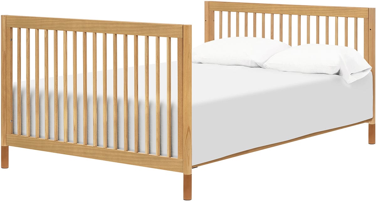 Babyletto Gelato 4-in-1 Convertible Crib w/Toddler Bed Conversion Kit - Honey w/Vegan Tan Leather Feet