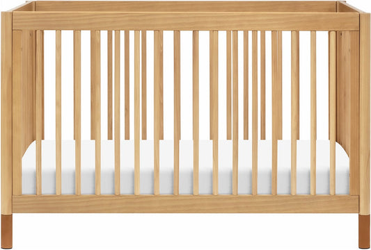 Babyletto Gelato 4-in-1 Convertible Crib w/Toddler Bed Conversion Kit - Honey w/Vegan Tan Leather Feet