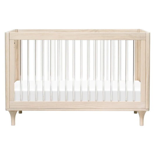 Babyletto Lolly 3-In-1 Convertible Crib with Toddler Bed Conversion Kit - Washed Natural / Acrylic