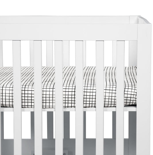 Babyletto Tuxedo Monochrome Grid Mini Crib Sheet - T11569