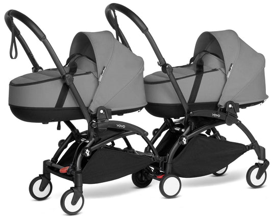 Babyzen YOYO Connect Double Stroller Bassinet / Bassinet Bundle - Black / Grey - BASBAS-604902-605101