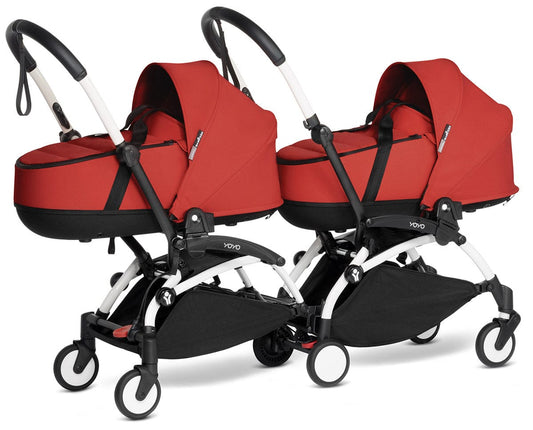 Babyzen YOYO Connect Double Stroller Bassinet / Bassinet Bundle - White / Red - BASBAS-604901-605102