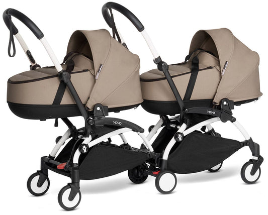 Babyzen YOYO Connect Double Stroller Bassinet / Bassinet Bundle - White / Taupe - BASBAS-604901-605104