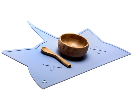 BamBamBoom Non-Slip Silicone Placemat - Unicorn-Cat Slate