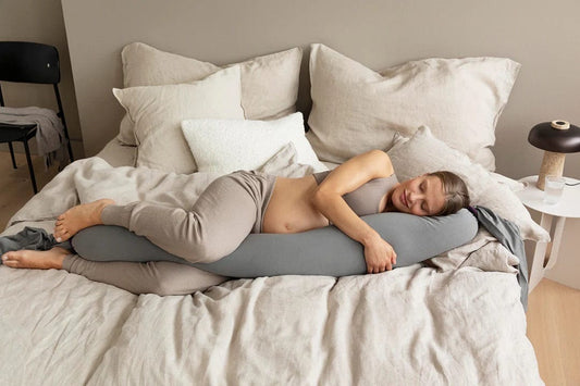 bbhugme Pregnancy Pillow - Stone / Plum