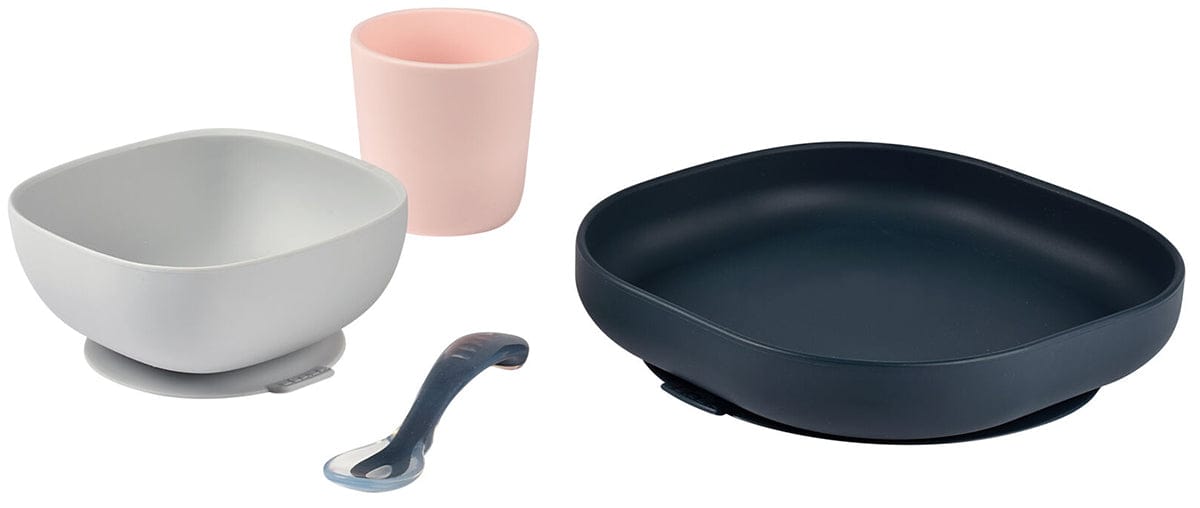 BEABA 4-Piece Silicone Dinner Set - Midnight - 913506
