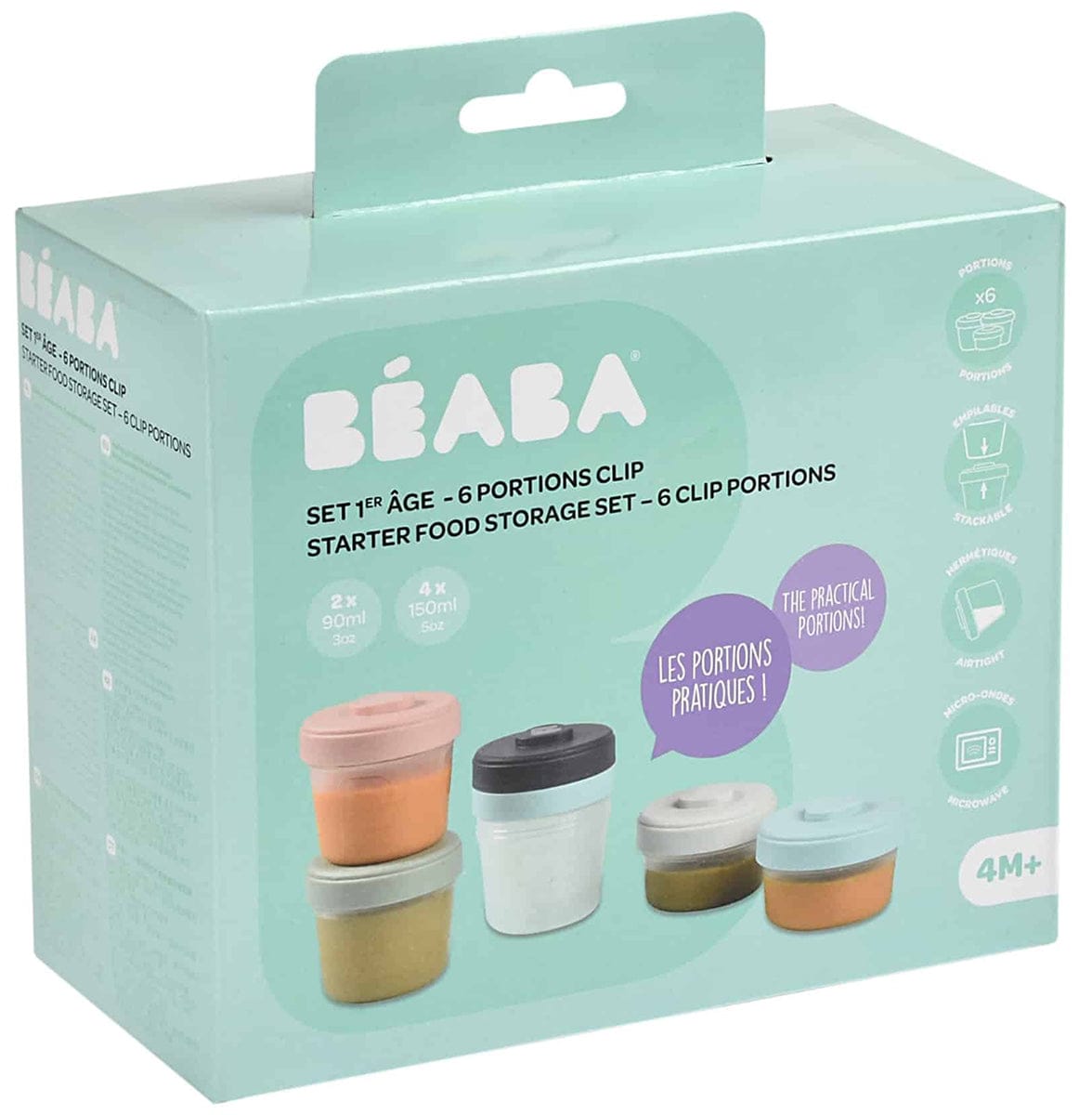Beaba Baby Food Clip Containers Set of 6 - Small - 913497