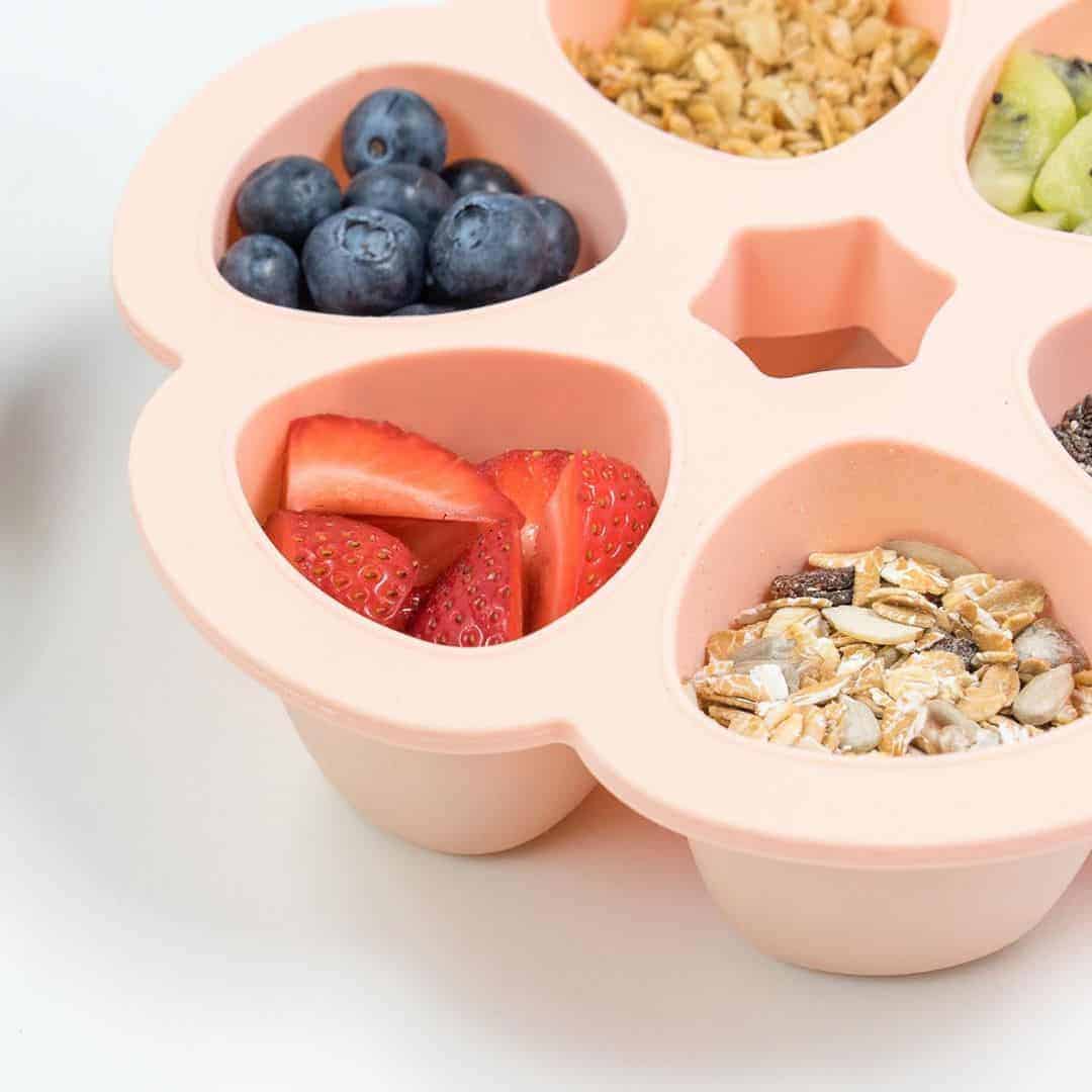 BEABA Multiportions Silicone Baby Food Freezer Tray, 3oz - Rose