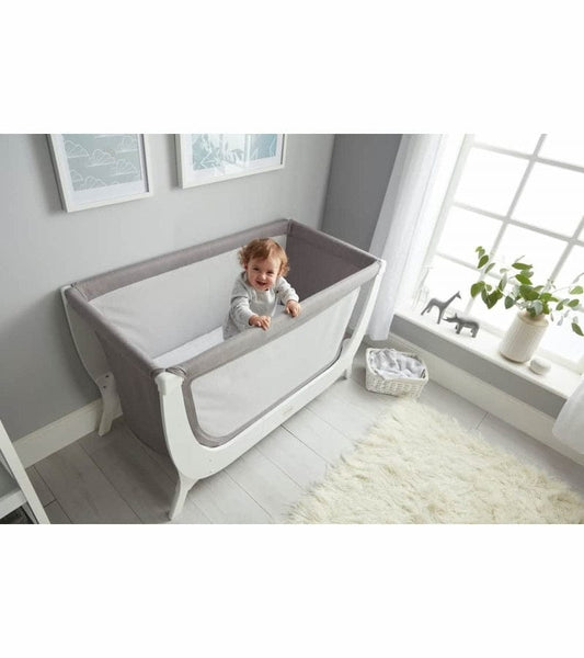 BEABA x Shnuggle Air Complete Sleep System + Bedding Set Bundle - Grey/White