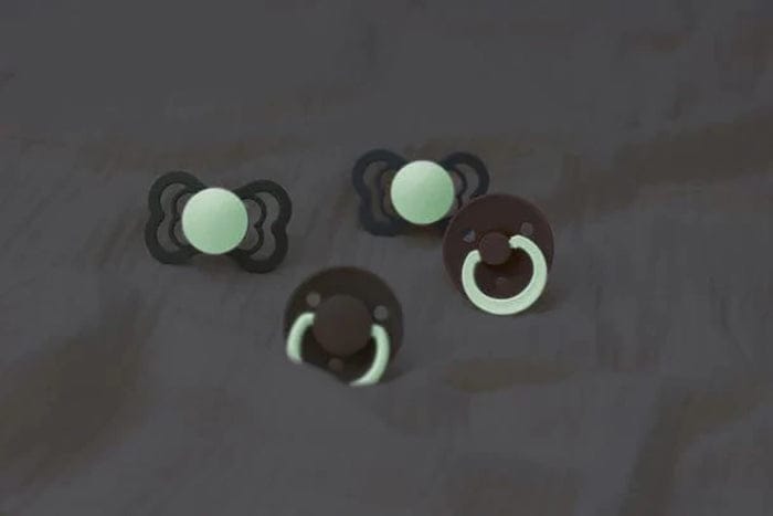 BIBS De Lux GLOW Silicone Pacifier, 2 Pack - Blush/Vanilla - One Size (0-3 years) - 150216