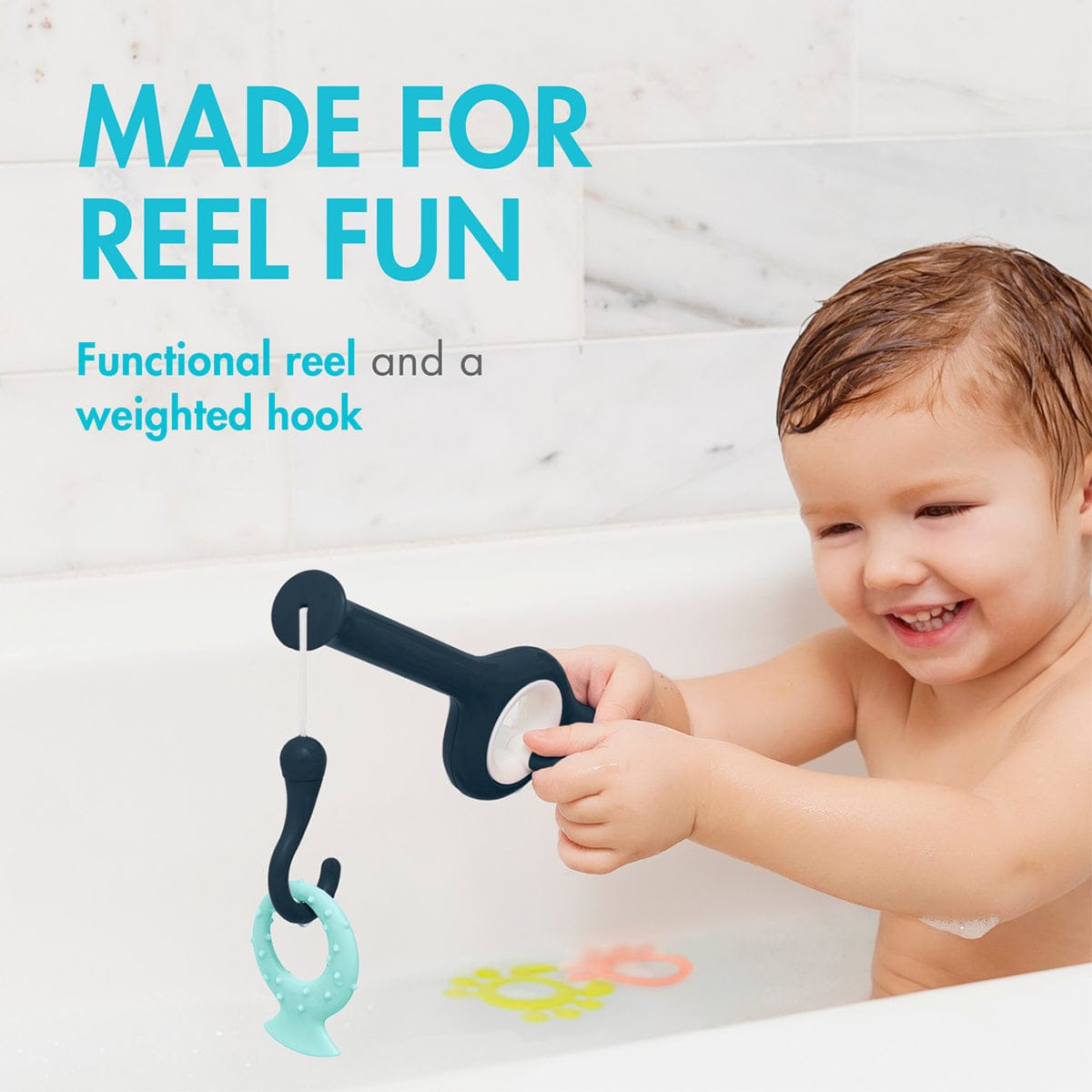 Boon CAST Fishing Pole Bath Toy - Navy - B11373