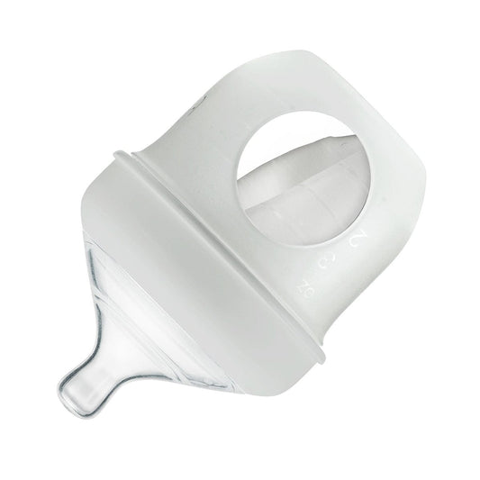 Boon NURSH Silicone Pouch Bottle, 4OZ - Light Gray - B11346