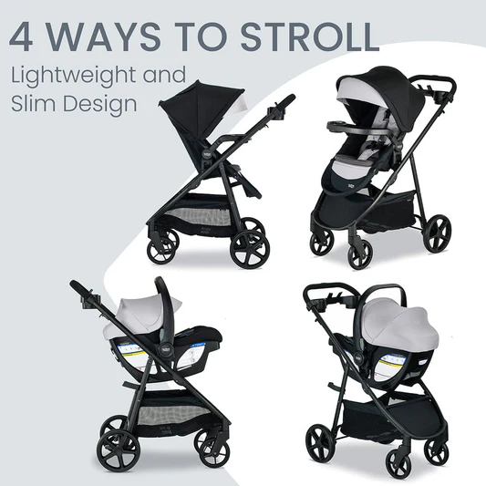 Britax Willow Brook S+ Travel System with Alpine Anti-Rebound Base - Glacier Onyx