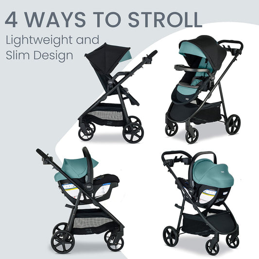 Britax Willow Brook S+ Travel System with Alpine Anti-Rebound Base - Jade Onyx