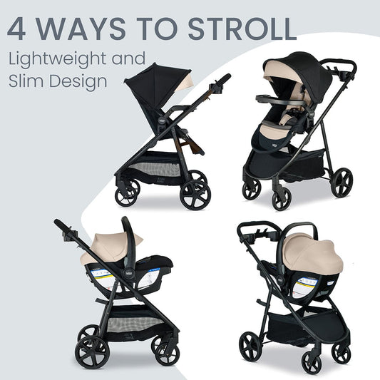 Britax Willow Brook S+ Travel System with Alpine Anti-Rebound Base - Sand Onyx
