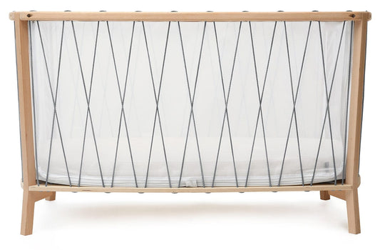 Charlie Crane KIMI Baby Bed with Organic Mattress - Black & White - KIMI-KIT-120-ORG-BW