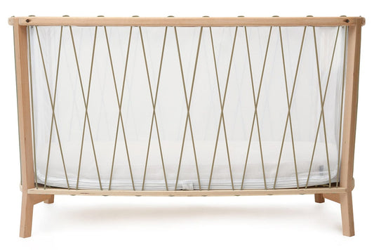 Charlie Crane KIMI Baby Bed with Organic Mattress - Hazelnut - KIMI-KIT-120-ORG-HAZ