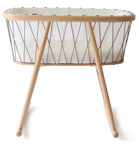 Charlie Crane KUMI Mesh Crib with Organic Mattress - Hazelnut - KUMI-MESH-ORG-HAZ