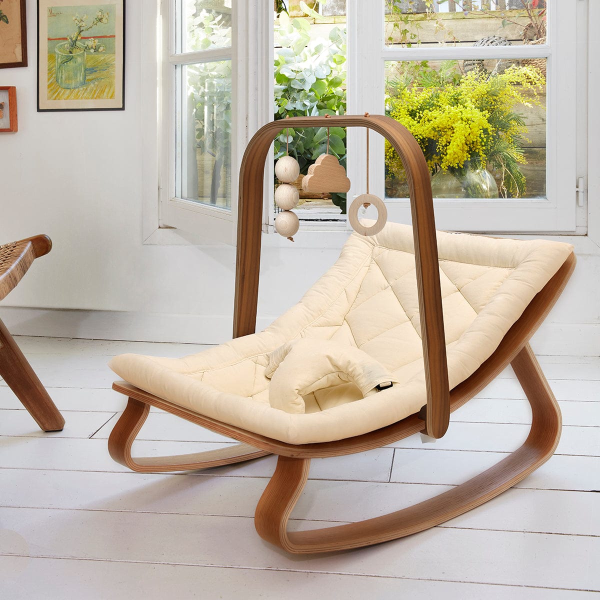 Charlie Crane LEVO Activity Arch for LEVO Baby Rocker - Walnut - LEVO-ARCH-W-TOYS-KIT