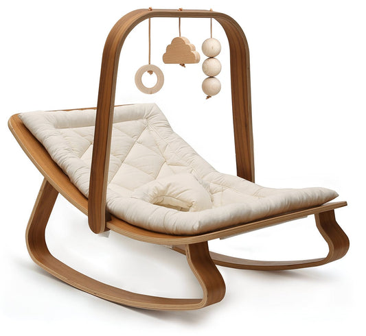 Charlie Crane LEVO Activity Arch for LEVO Baby Rocker - Walnut - LEVO-ARCH-W-TOYS-KIT