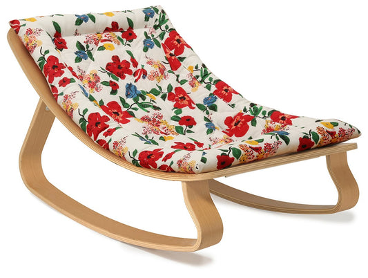 Charlie Crane LEVO Baby Rocker - Beech / Le Petit Lucas du Tertre Hibiscus - LEVO-HIBISCUS