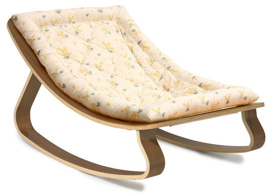 Charlie Crane LEVO Baby Rocker - Walnut / Garbo & Friends Mimosa - LEVO-W-MIMOSA