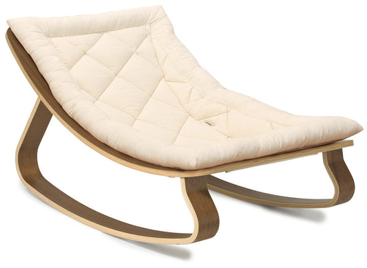 Charlie Crane LEVO Baby Rocker - Walnut / Organic White - LEVO-W-ORG-WHITE