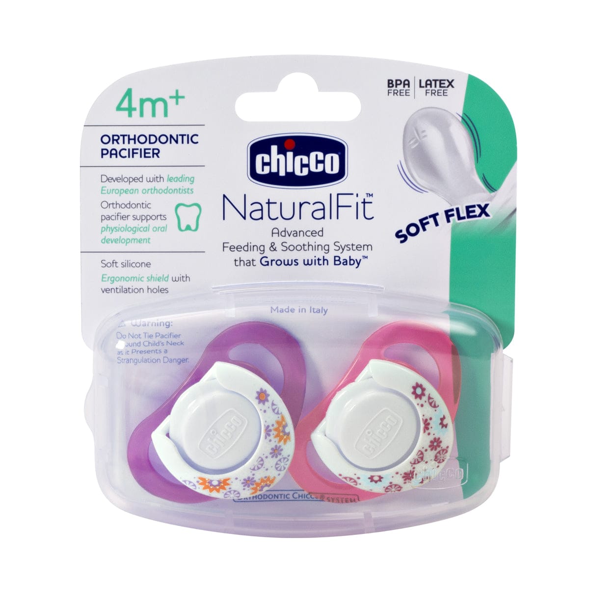Chicco Hard Shield Orthodontic Pacifiers - Pink - 4M+ - 00005717000070