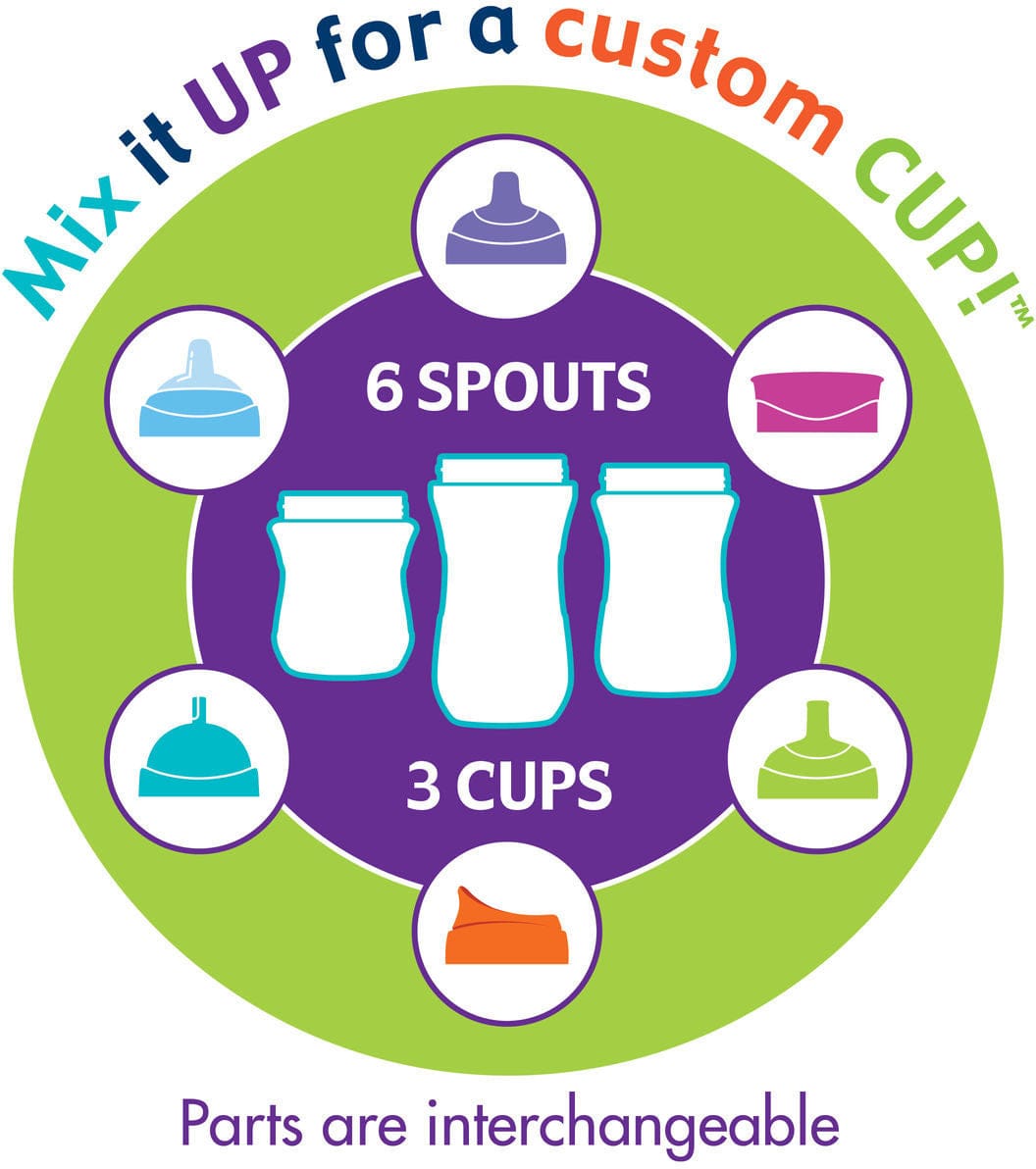 Chicco NaturalFit 9oz Insulated Rim-Spout Set of 2 Trainer Cups - Pink-Purple - 00006982100070