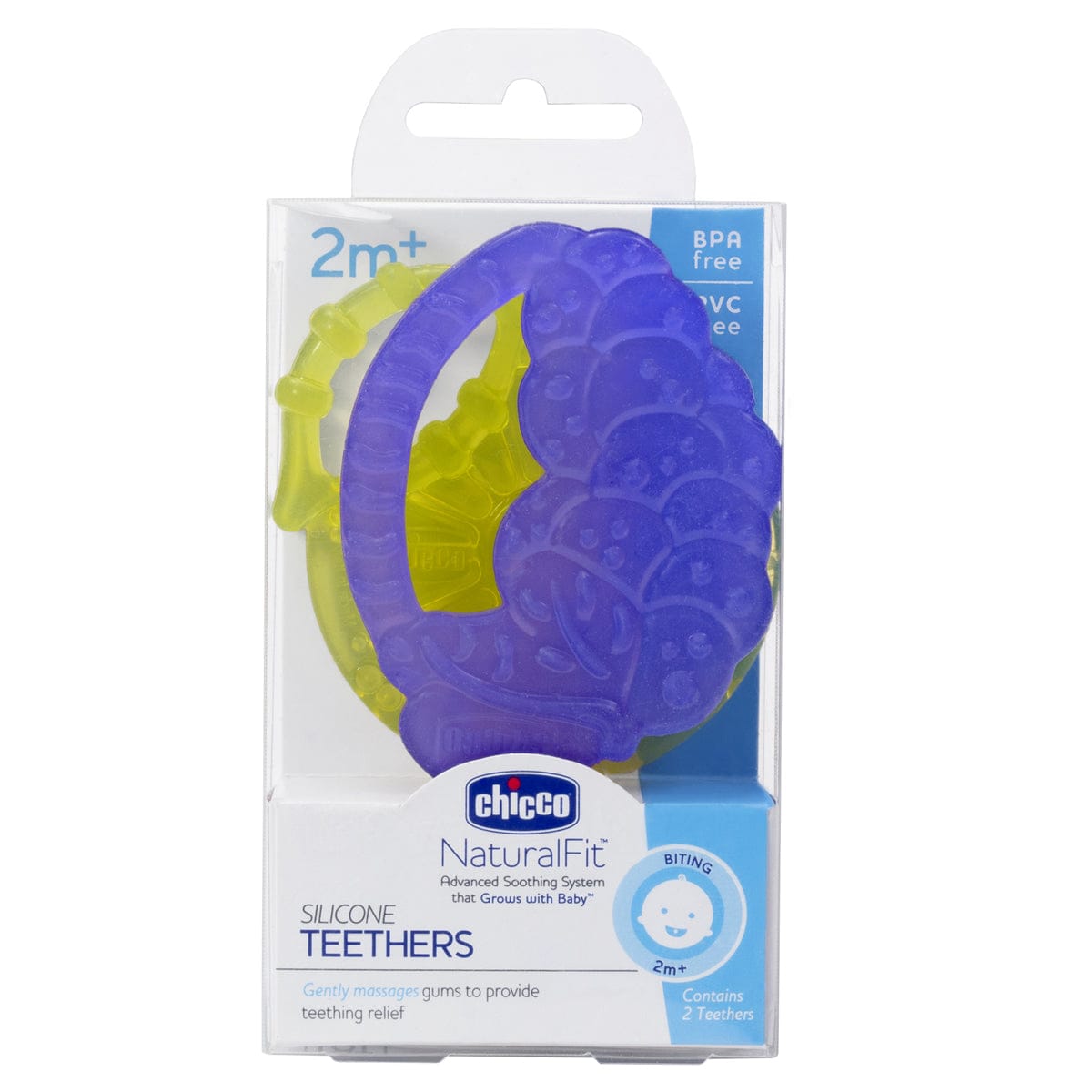 Chicco Soft Silicone Fruit Teethers 2-Pack, 2M+