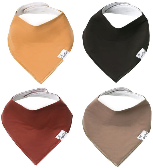 Copper Pearl Baby Bandana Bibs, 4 Pack - Dune