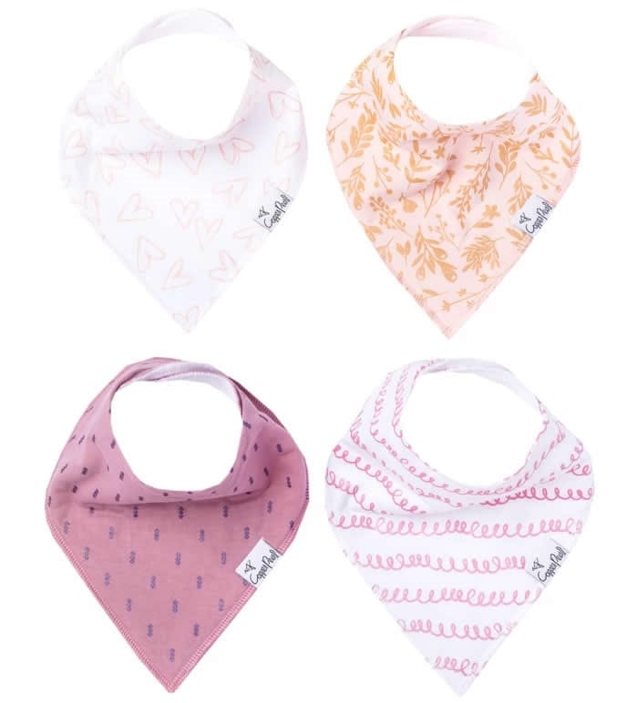 Copper Pearl Baby Bandana Bibs, 4 Pack - Lola - X001Q7XRXJ