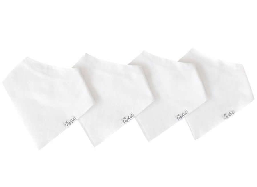 Copper Pearl Baby Bandana Bibs, 4 Pack - White