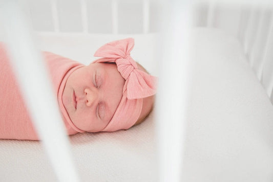 Copper Pearl Knit Headband Bow - Darling