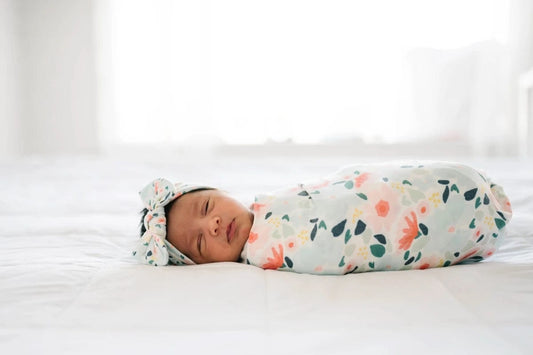 Copper Pearl Knit Headband Bow - Leilani