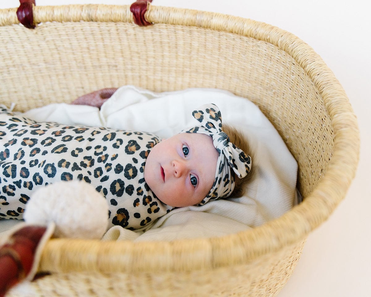 Copper Pearl Knit Headband Bow - Zara