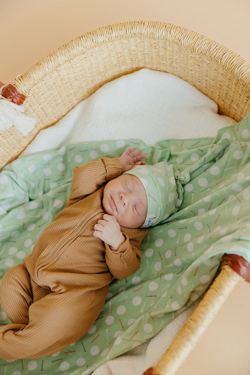 Copper Pearl Knit Swaddle Blanket - Bogey