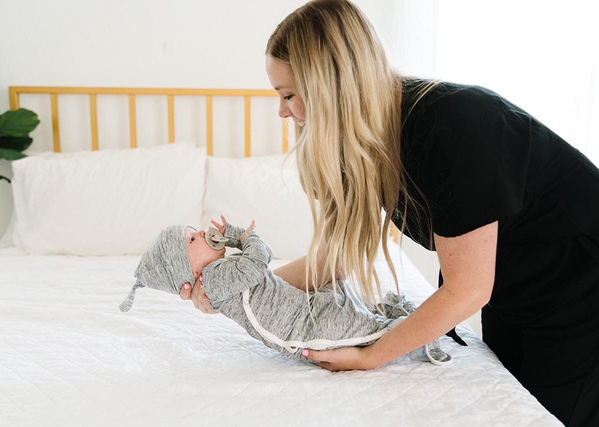 Copper Pearl Newborn Knotted Gown - Asher