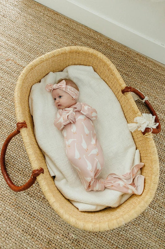 Copper Pearl Newborn Knotted Gown - Goosie