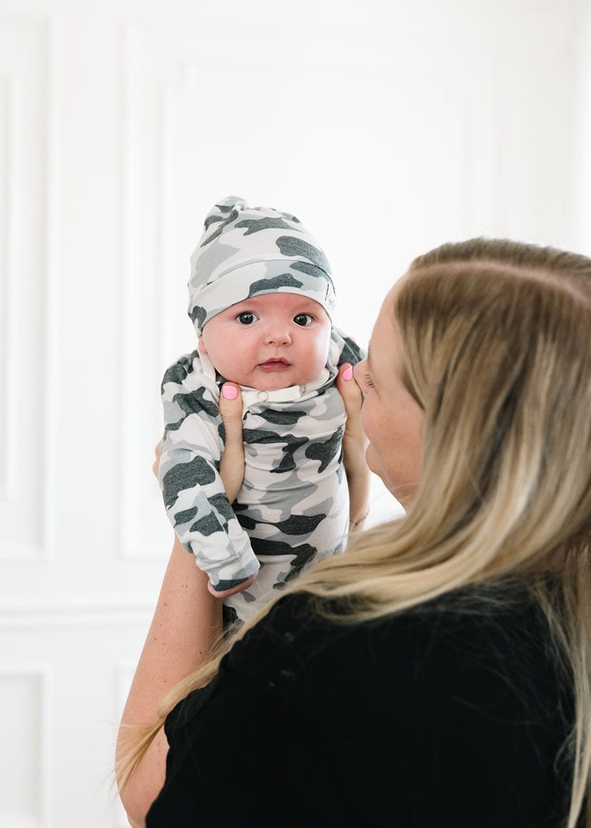 Copper Pearl Newborn Knotted Gown - Gunnar